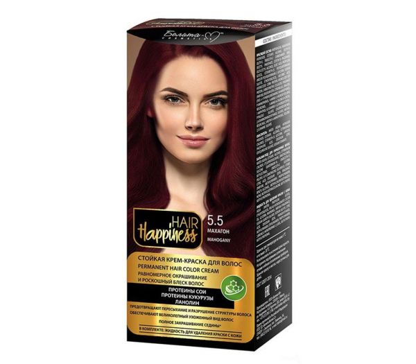 Cream hair dye "Hair Happiness" tone: 5.5, mahogany (10847475)